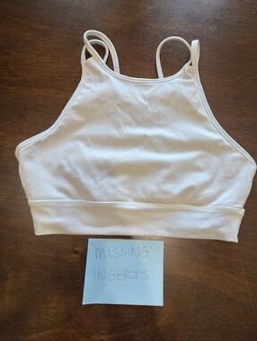 Balance Athletica Cream High-Neck Double-Strap Sports Bra